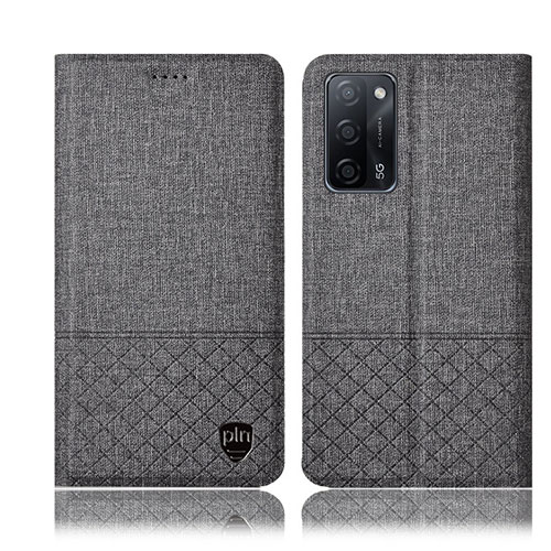 Cloth Case Stands Flip Cover H12P for Oppo A53s 5G Gray