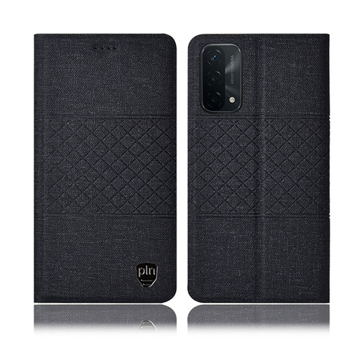 Cloth Case Stands Flip Cover H12P for Oppo A93 5G Black