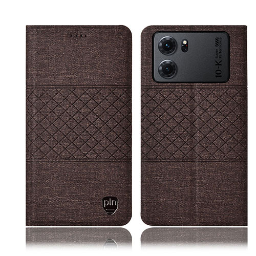 Cloth Case Stands Flip Cover H12P for Oppo K10 5G Brown