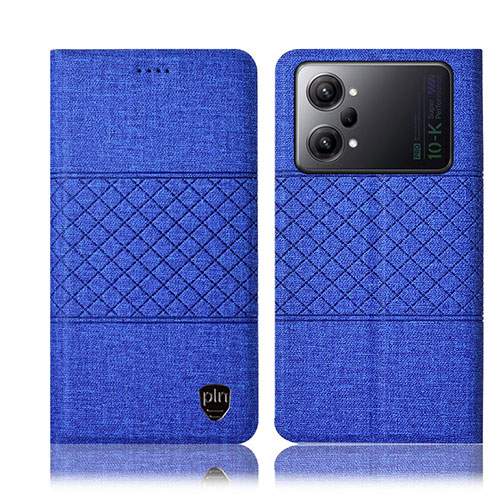 Cloth Case Stands Flip Cover H12P for Oppo K10 Pro 5G Blue