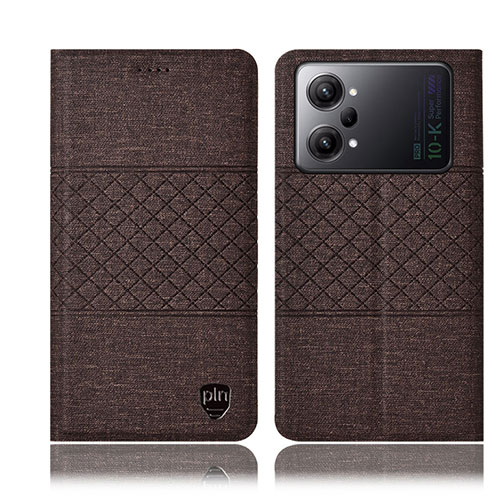 Cloth Case Stands Flip Cover H12P for Oppo K10 Pro 5G Brown