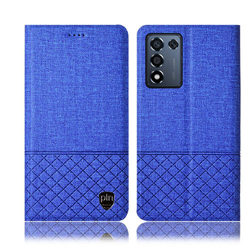 Cloth Case Stands Flip Cover H12P for Oppo K9S 5G Blue