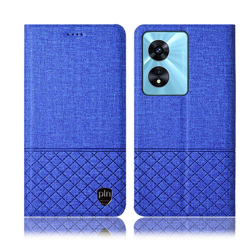 Cloth Case Stands Flip Cover H12P for Oppo Reno8 T 5G Blue