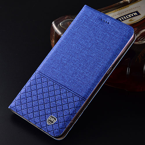 Cloth Case Stands Flip Cover H12P for Samsung Galaxy S21 Plus 5G Blue