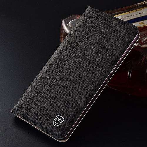 Cloth Case Stands Flip Cover H12P for Samsung Galaxy S21 Ultra 5G Black