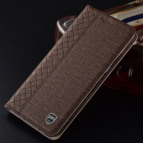 Cloth Case Stands Flip Cover H12P for Samsung Galaxy S21 Ultra 5G Brown