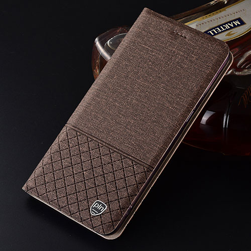 Cloth Case Stands Flip Cover H12P for Samsung Galaxy S22 5G Brown