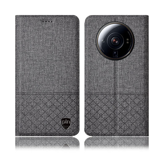 Cloth Case Stands Flip Cover H12P for Xiaomi Mi 12 Ultra 5G Gray