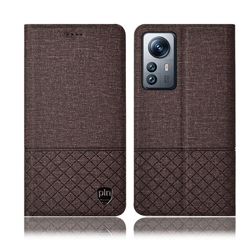 Cloth Case Stands Flip Cover H12P for Xiaomi Mi 12X 5G Brown