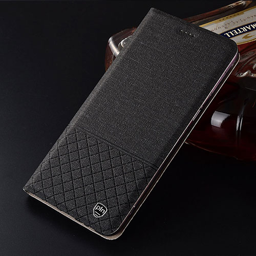 Cloth Case Stands Flip Cover H12P for Xiaomi Redmi 10 4G Black