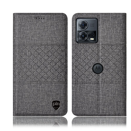 Cloth Case Stands Flip Cover H13P for Motorola Moto Edge S30 Pro 5G Gray