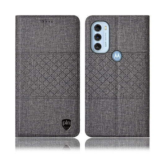 Cloth Case Stands Flip Cover H13P for Motorola Moto G71 5G Gray