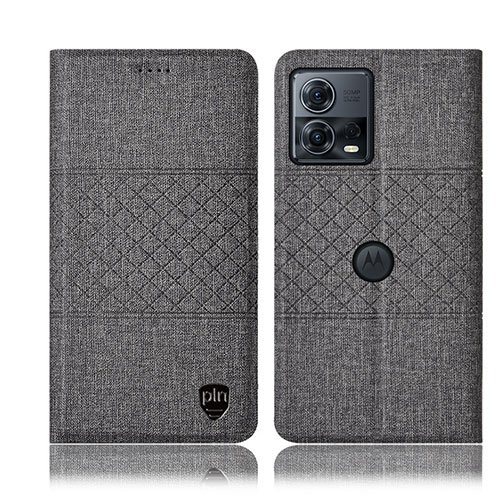 Cloth Case Stands Flip Cover H13P for Motorola Moto S30 Pro 5G Gray