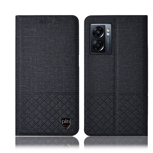 Cloth Case Stands Flip Cover H13P for OnePlus Nord N300 5G Black