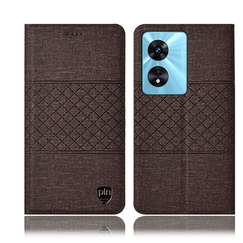 Cloth Case Stands Flip Cover H13P for Oppo A1 5G Brown