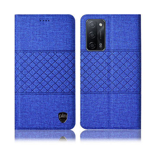 Cloth Case Stands Flip Cover H13P for Oppo A55 5G Blue