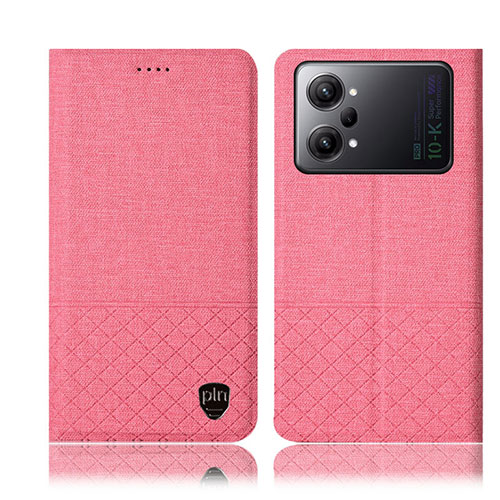 Cloth Case Stands Flip Cover H13P for Oppo K10 Pro 5G Pink