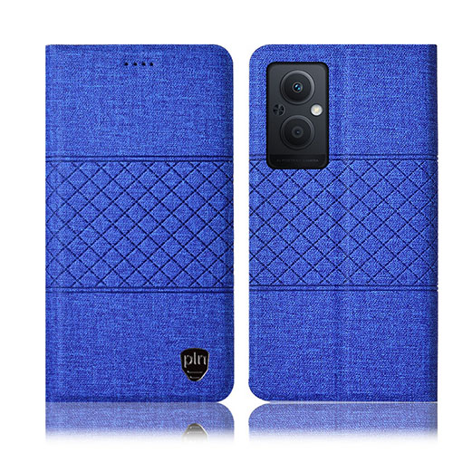 Cloth Case Stands Flip Cover H13P for Oppo Reno8 Z 5G Blue