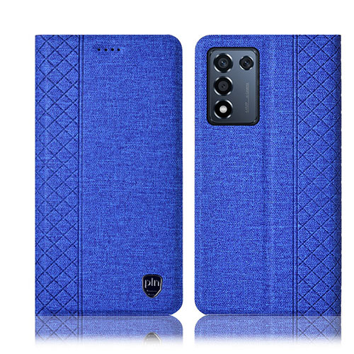 Cloth Case Stands Flip Cover H13P for Realme Q3t 5G Blue