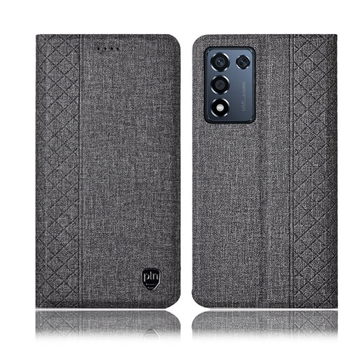 Cloth Case Stands Flip Cover H13P for Realme Q3t 5G Gray