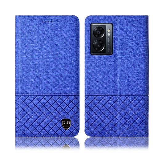 Cloth Case Stands Flip Cover H13P for Realme Q5i 5G Blue