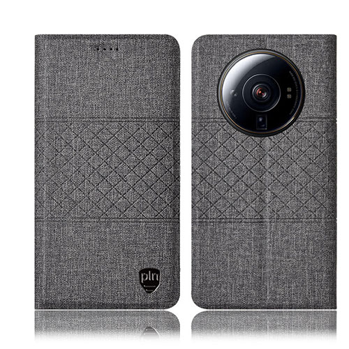 Cloth Case Stands Flip Cover H13P for Xiaomi Mi 12 Ultra 5G Gray