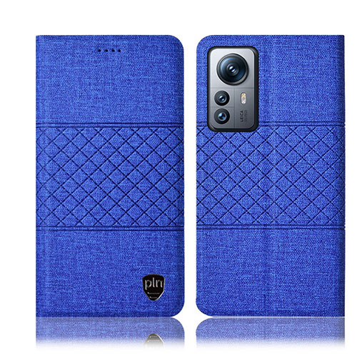 Cloth Case Stands Flip Cover H13P for Xiaomi Mi 12X 5G Blue