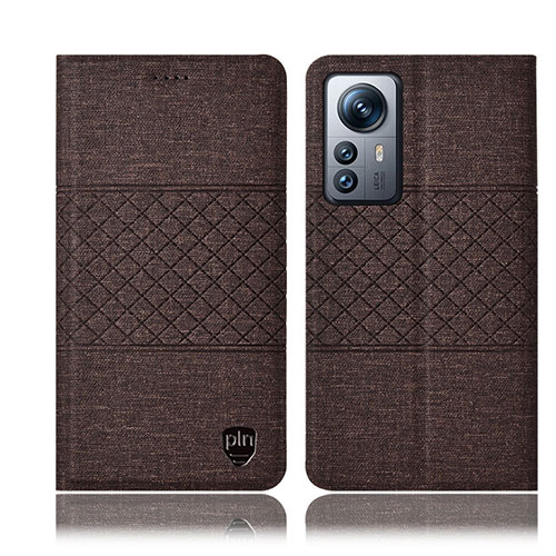 Cloth Case Stands Flip Cover H13P for Xiaomi Mi 12X 5G Brown