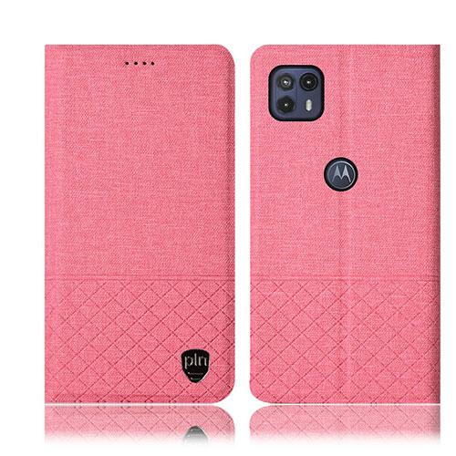 Cloth Case Stands Flip Cover H14P for Motorola Moto G50 5G Pink