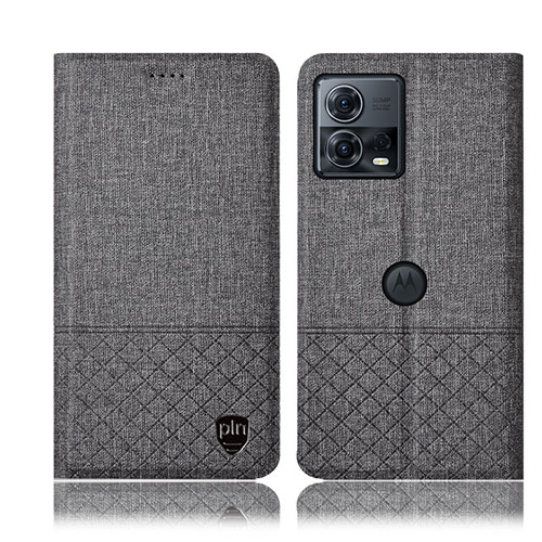 Cloth Case Stands Flip Cover H14P for Motorola Moto S30 Pro 5G Gray