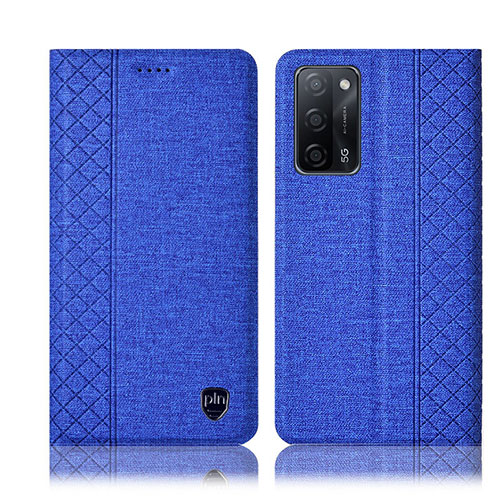 Cloth Case Stands Flip Cover H14P for Oppo A53s 5G Blue