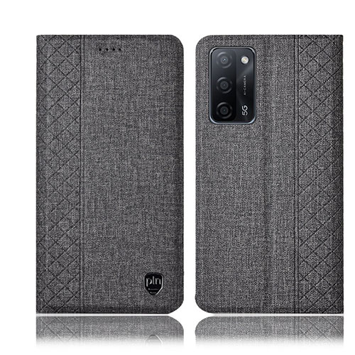 Cloth Case Stands Flip Cover H14P for Oppo A56 5G Gray