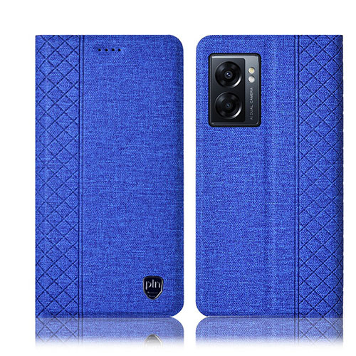 Cloth Case Stands Flip Cover H14P for Realme Q5i 5G Blue