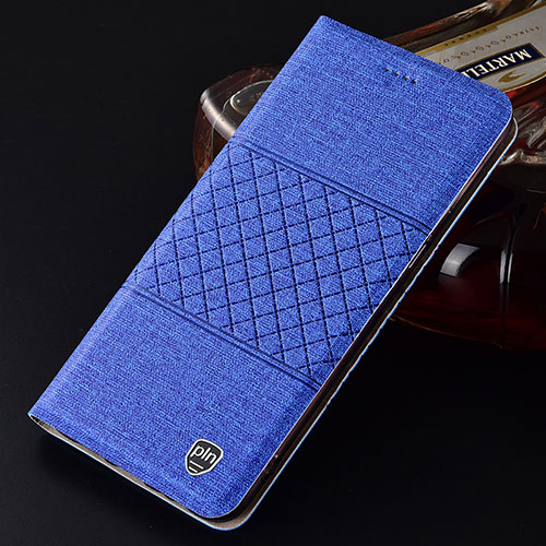 Cloth Case Stands Flip Cover H14P for Samsung Galaxy S23 Plus 5G Blue