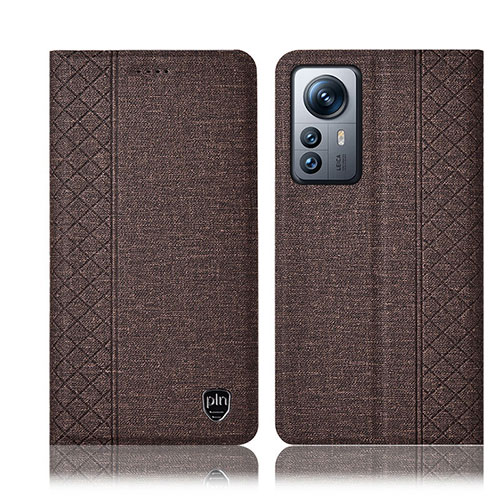 Cloth Case Stands Flip Cover H14P for Xiaomi Mi 12S 5G Brown