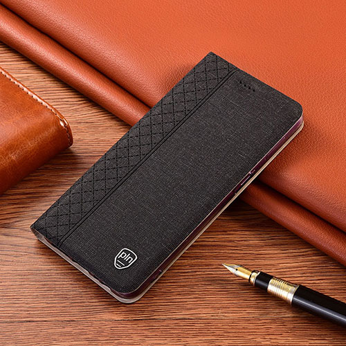 Cloth Case Stands Flip Cover H14P for Xiaomi Redmi 9A Black