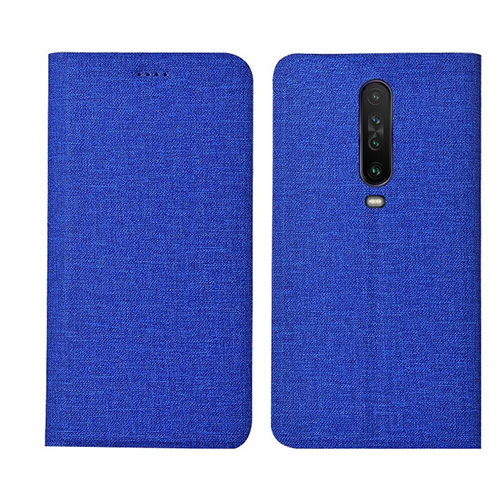 Cloth Case Stands Flip Cover L01 for Xiaomi Poco X2 Blue