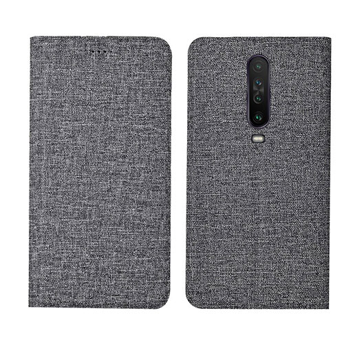 Cloth Case Stands Flip Cover L01 for Xiaomi Redmi K30i 5G Gray