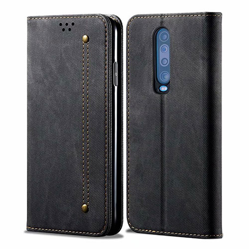 Cloth Case Stands Flip Cover L02 for Xiaomi Poco X2 Black