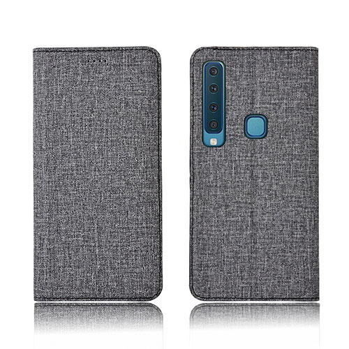 Cloth Case Stands Flip Holder Cover for Samsung Galaxy A9 (2018) A920 Gray