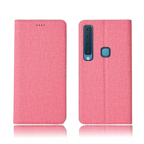 Cloth Case Stands Flip Holder Cover for Samsung Galaxy A9 (2018) A920 Pink