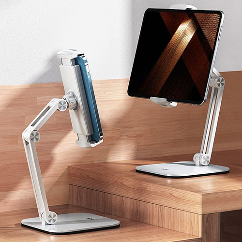 Flexible Tablet Stand Mount Holder Universal F03 for Apple iPad 10.2 (2021) White