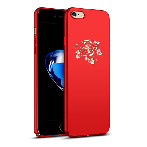 Hard Rigid Plastic Case Flowers Cover for Apple iPhone 6 Red