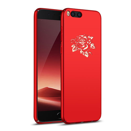 Hard Rigid Plastic Case Flowers Cover for Xiaomi Mi 6 Red