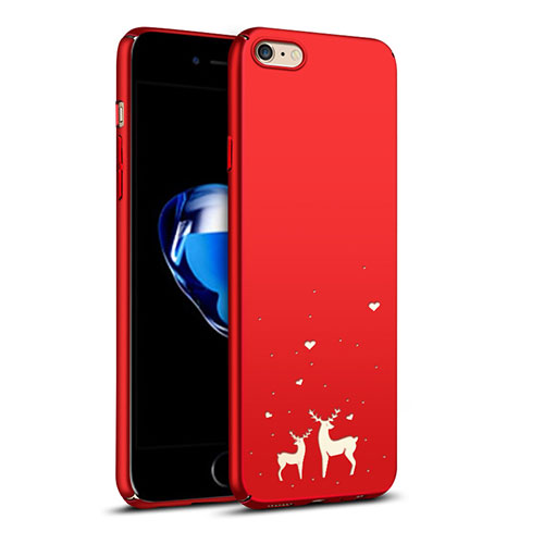 Hard Rigid Plastic Case Reindeer Cover for Apple iPhone 6S Red