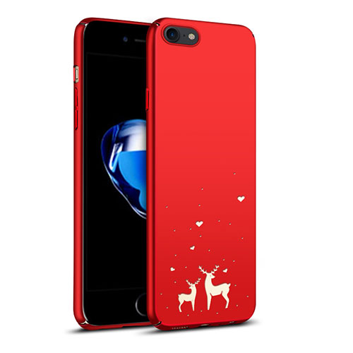 Hard Rigid Plastic Case Reindeer Cover for Apple iPhone 7 Red