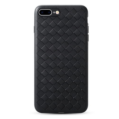 Hard Rigid Plastic Leather Snap On Case for Apple iPhone 8 Plus Black