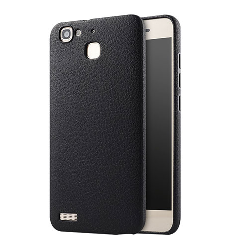 Hard Rigid Plastic Leather Snap On Case for Huawei Enjoy 5S Black