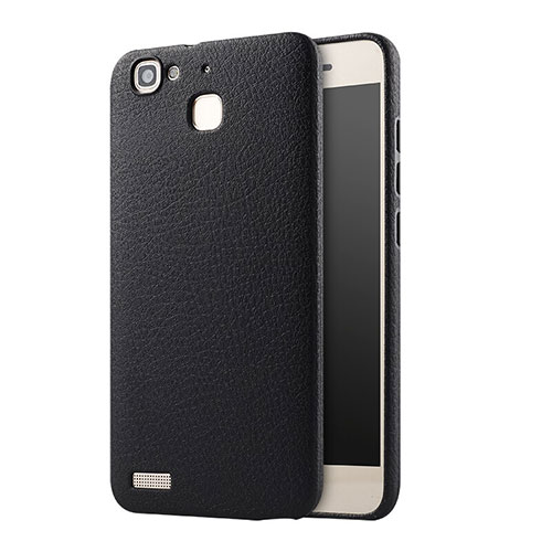 Hard Rigid Plastic Leather Snap On Case for Huawei P8 Lite Smart Black