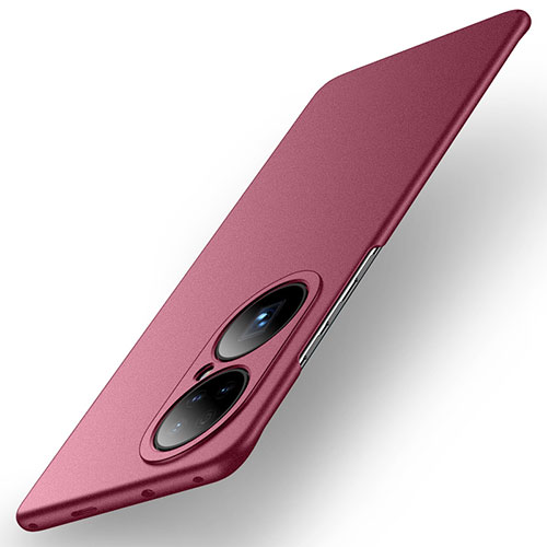 Hard Rigid Plastic Matte Finish Case Back Cover for Huawei P50 Red